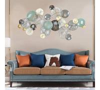 Artigianato retrò Appeso Sculture da Parete in Foglia di Loto Traforate, Decorazioni da Parete di Lusso in Metallo 3D for La Decorazione Domestica, Soggiorno, 120 cm * 60 cm