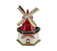 Artigianato Rosso Smaltato Mulino A Vento Olandese Gioielli Organizzatori Lega Robusta Costruisce Artistica Decorazione Della Casa Accento Art Jewelry Gift Box