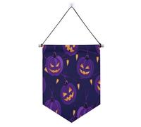 Artigianato viola luci di Halloween banner appeso con asta telescopica banner stanza decorazioni cortile all'aperto per interni, feste all'aperto