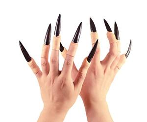 Artigli per unghie Unghie finte 10 pezzi Anelli per artigli a freccia Suggerimenti per le dita Cosplay Festa di Halloween Prop per streghe Armatura per dita da vampiro gotico