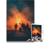 Artiglieria militare al tramonto Puzzle da 1000 pezzi per adulti Gioco interattivo di abilità cognitive Idea regalo unica e memorabile Dimensioni 38x52cm