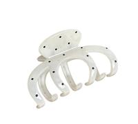 Artiglio for capelli con geometria a pois bianchi e neri, 4 pezzi, compatibile forcine da donna, clip a forma di squalo, accessori for mollette for granchio(F)
