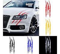 Artiglio Mark auto Decak, auto faro Decal 40cmX12cm, auto adesivi riflettenti mostro artiglio graffi segni faro paraurti adesivo impermeabile Decalcomania (blue)