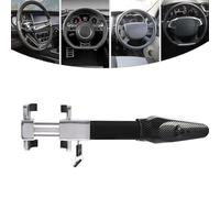 Artiglio per volante con allarme, misura universale, per auto, area di blocco regolabile, blocco del volante, 120 dB, vestibilità antifurto per volante auto, colore argento