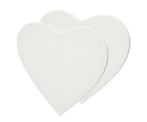 ARTIKUM 2X Tela a Cuore 30 cm | Tela su Telaio MDF per Pittura, a Forma di Cuore, preimpregnata e pronta per la Pittura | Tessuto di qualità 380gsm