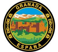 artimagen, adesivo rotondo con Alhambra, Granada Ø 50 mm.