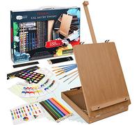 Artina 188 Pezzi Set Pittura per Bambini e Adulti Vincent - Kit Pittura Completo con Cavalletto e Valigetta in Legno, Colori Acrilici, Acquerelli, Pastelli, Matite - Set per Dipingere Professionale