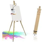 Artina cavalletto pittura da campagna professionale da studio legno | Altezza regolabile massello di pino portatile per dipingere e disegnare stabile robusto campo leggero - Malaga