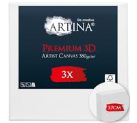 Artina Set da 3 Tele per Dipingere Piccole 100% Cotone FSC® Telaio in Legno
