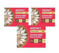 Artinci Sugar Free Kaju Katli | Low Carb | Low GI | No Added Sugar | Made with Pure Kaju (200gm) (Pack of 3)
