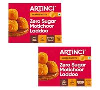Artinci Sugar Free Motichoor Ladoo | Low Carb | Low GI | No Added Sugar | Made with Pure Desi Ghee (200gm) (Pack of 2)