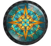 Artinhand Confezione da 4 pomelli rotondi in vetro colorato, stile retrò, per cassetti, cassetti, credenze, porte, credenze, credenze, armadietti, armadietti, mobili da cucina e bagno