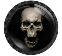 Artinhand Confezione da 4 pomelli rotondi per armadietti, cassetti, pomelli neri per cassettiera, credenze, porte, accessori per mobili da cucina e bagno