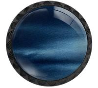 Artinhand Confezione da 4 pomelli rotondi per cassetti, colore blu navy, pomelli neri per cassettiera, credenze, porte, accessori per mobili da cucina e bagno