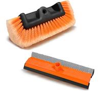 ARTIPOLY Spazzola per lavaggio auto da 30,5 cm con setole morbide + raschietto 2 in 1 da 25,4 cm, per la pulizia dei finestrini di camper, camion, barca, camper, resistente, a immersione a tre fasi