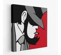 Artis Laboratory Jigen Lupin Ripoduzione artistica - Poster in tela SENZA CORNICE per arredamento casa e ufficio - Tela da parete 30x30cm