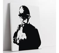 Artis Laboratory Poliziotto in stile Banksy Graffiti- Poster su tela senza cornice per arredamento casa e ufficio - Tela da parete 50x70cm