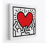 Artis Laboratory Poster Riproduzione Keith Haring 50x50cm Cuore- Stampa su Tela Artistica SENZA CORNICE, Quadri Moderni Soggiorno, Arredo Casa Ufficio, Eco-Friendly, Made in Italy