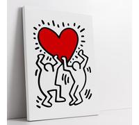 Artis Laboratory Poster Riproduzione Keith Haring 50x70cm Omini e Cuore - Stampa su Tela Artistica SENZA CORNICE, Quadri Moderni Soggiorno, Arredo Casa Ufficio, Eco-Friendly, Made in Italy
