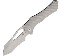 Artisan Baskin Gray Milled Titanium, Stonewash S90V 1853G-GY