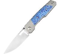 ARTISAN Gambit ATZ-1874G S90V Blue Titanium+Titanium Damascus Inlay 1874G-GYTD
