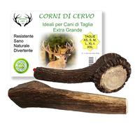 ARTISAN GIFT CO Corno di Cervo per Cani, Osso per cani da Masticare 100% Naturale, peso minimo Confezione 450gr. (XL - 2 pz.)