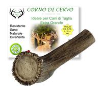 ARTISAN GIFT CO Corno di Cervo per Cani, Osso per cani da Masticare 100% Naturale, peso minimo dell'unità 225gr. (XL - 1 pz.)