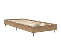 Artisan Oak Bed Frame 80x200cm, Wooden Bedstead with Slatted Base, Space-Saving Single for Small Bedrooms, Easy Assembly Base for Guest Rooms, Robust Engineered Wood Bed Frame 140kg Capacity