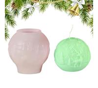 Artisanal Christmas Relief Sculpture Mold - Three Dimensional Festive Sphere Candle Cast, Flexible Soap Crafting Form | Handmade Wax Creation Implement, Holiday Soap Making Tool, Silicone Crafting Mat