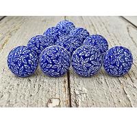 ARTISNO Set di 10 pomelli in ceramica colorati blu per armadietti da cucina, bagno, credenze, cassettiere, cassettiere, in ceramica fatta a mano, set di 10 (design a)