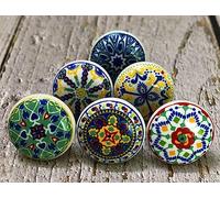 ARTISNO Set di 6 pomelli in ceramica per armadietti da cucina, cassetti e porte, assortiti