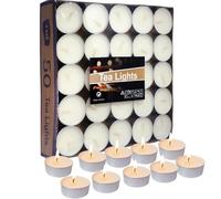 Artisoul® 50 Pezzi Lumini Candela Tealight Premium - Durata 4,5 Ore di Combustione Mini candele - Non profumate e Senza Fumo Privo di Inquinanti - Tè Luci Ceri Votivi Candele da Tè- Bianche