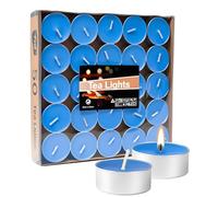 Artisoul® 50 Pezzi Lumini Candela Tealight Premium - Durata 4,5 Ore di Combustione Mini candele - Non profumate e Senza Fumo Privo di Inquinanti - Tè Luci Ceri Votivi Candele da Tè- Blu