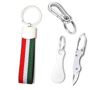 Artisoul Portachiavi Italia - in tela e pelle, con Portachiavi carrello spesa, moschettone, mini coltello | Metallo antiruggine | Portachiavi per auto moto bicicletta, per uomo e donna,20 (Italia)