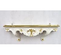 artissimo Console da parete bianco oro (oro avorio) barocco antico mensola da parete comò specchio mensola