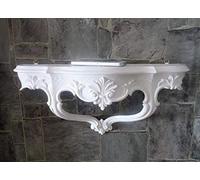 artissimo Consolle da parete/consolle a specchio/mensola da parete Barocca anticata, colore bianco, 45 x 21 cm