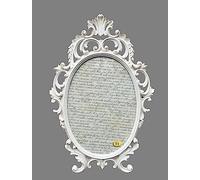 artissimo Cornice portafoto barocca, colore bianco anticato, ovale, 43 x 27 cm, C531