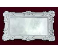 Artissimo Esclusivo specchio da parete bianco argento barocco per corridoio/bagno specchio da parrucchiere specchio rettangolare 3074