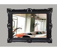 artissimo Specchio da parete barocco, nero, 90 x 70 cm, stile gotico, specchio antico 3057