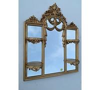 artissimo Specchio da parete/consolle oro antico bagno specchio con ripiano candele 63 x 51 specchio