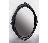 Artissimo Specchio da parete nero, ovale, barocco, stile gotico, anticato, 62 x 48 cm, C12