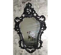 artissimo Specchio da parete ovale, nero opaco, barocco, anticato, stile gotico, 50 x 76 cm, 3039