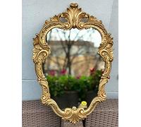 artissimo Specchio da parete ovale vintage da bagno antico oro 49 x 33 barocco ovale C443