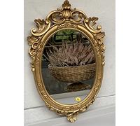 artissimo Specchio decorativo da parete barocco oro ovale specchio antico rococò specchio da bagno 49 x 32 Shabby Prunk Specchio c445