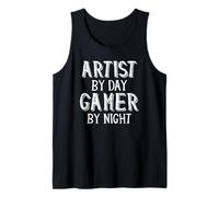 Artist By Day Gamer By Night Video Game Graphic Art Gaming Canotta