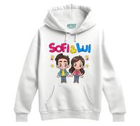 ARTIST MARKET Felpa Bianca Cappuccio Me Contro Lui e Sofi e Te | Alta qualità Made in Italy (IT, età, 9 Anni, 11 Anni, Regular, Standard, Bianco)