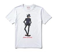 ARTIST MARKET T-Shirt 100% Cotone Organico Jigen Daisuke Lupin Series (IT, Testo, S, Regular, Regular, Standard, Bianco)