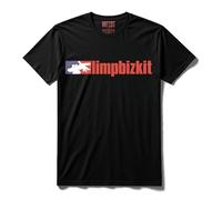 ARTIST MARKET T-Shirt LimpBizkit Logo 100% Cotone Nero Metal Band (IT, Testo, L, Regular, Regular, Standard, Nero)