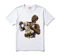 ARTIST MARKET T-Shirt Maglietta Basket Kobe LA Scream 100% Cotone (IT, Testo, S, Regular, Regular, Standard, Bianco)