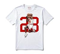 ARTIST MARKET T-Shirt Maglietta J23 Basket 100% Cotone Air Chicago 23 (IT, Testo, L, Regular, Regular, Standard, Bianco)